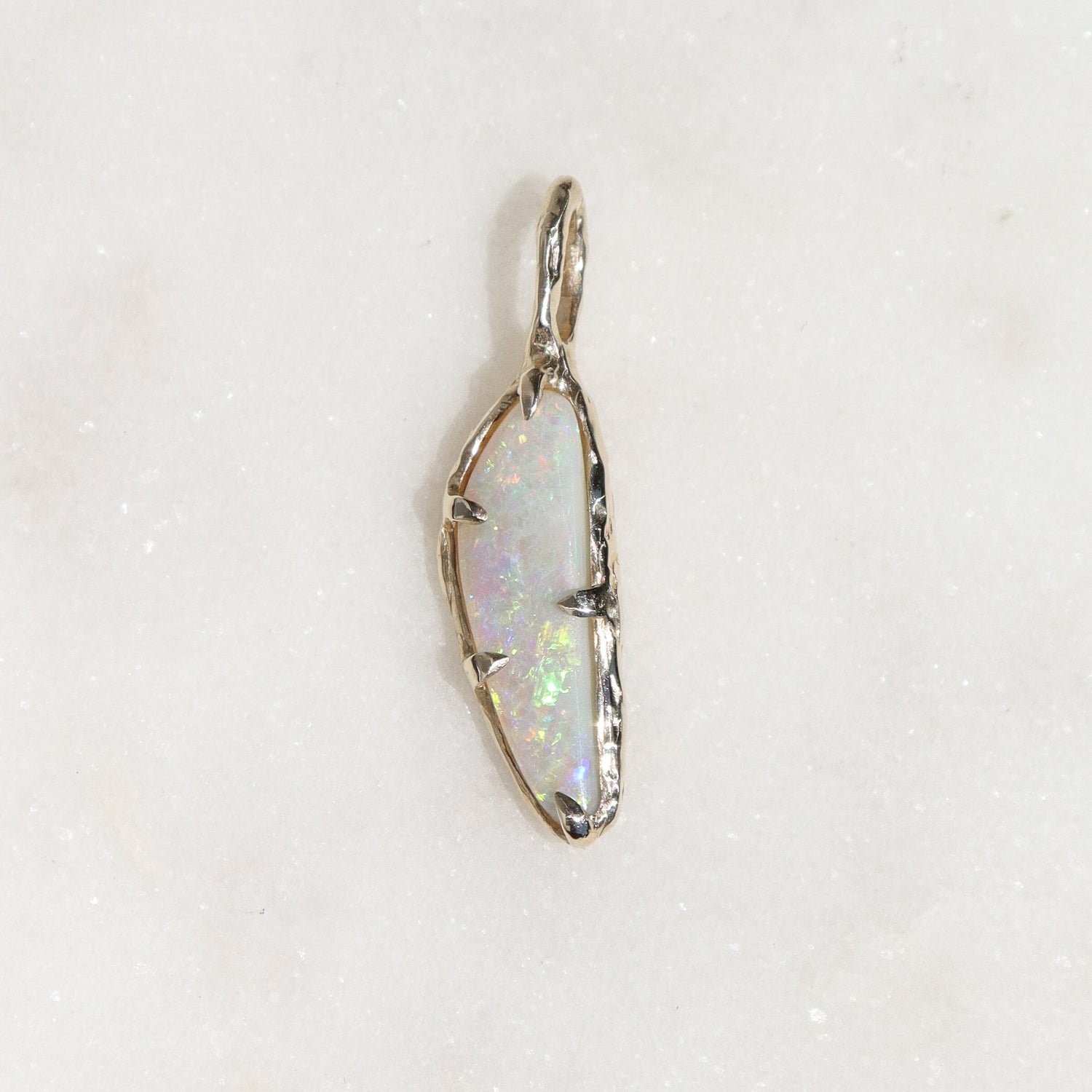 Opal Sliver Pendant | 14k Gold