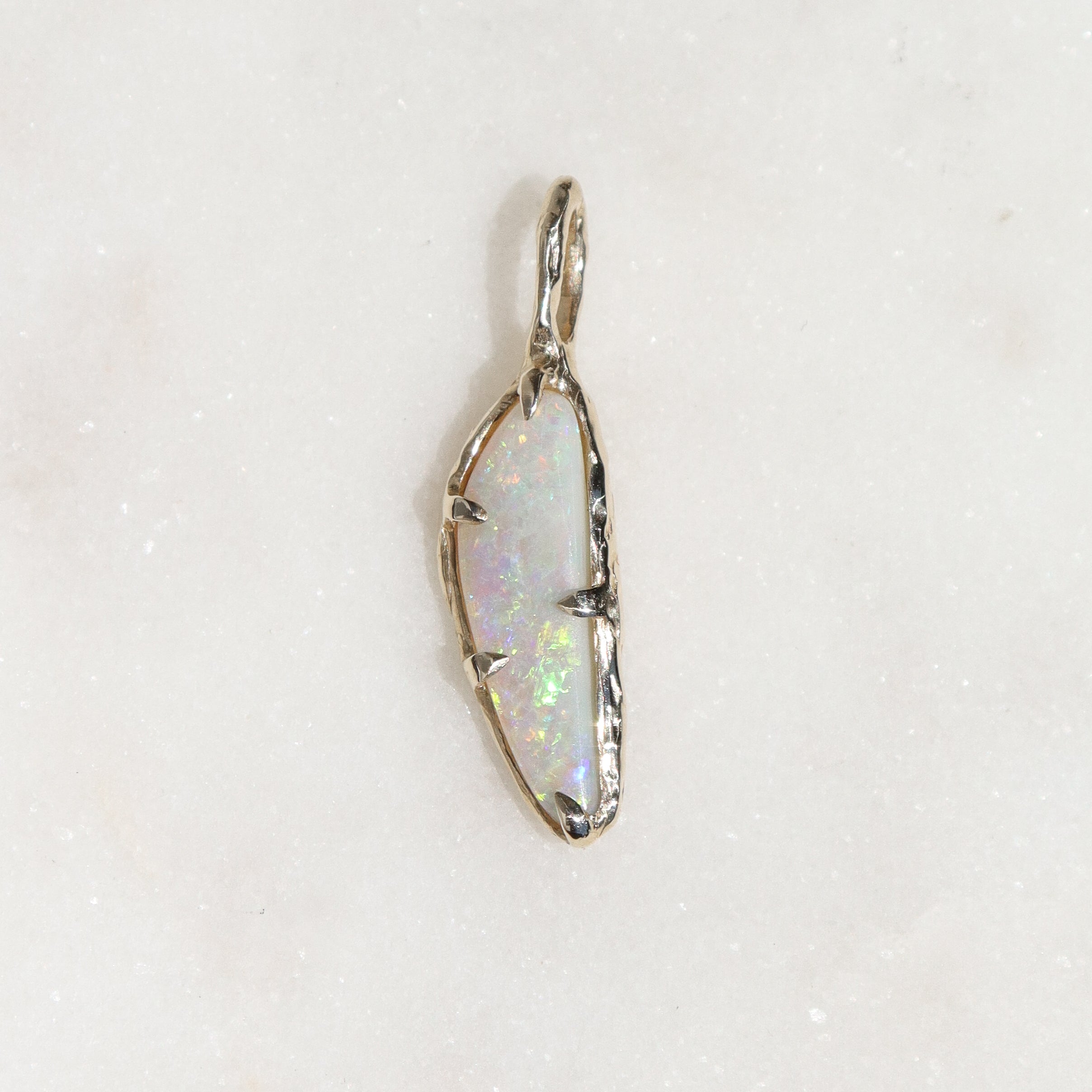 Opal Sliver Pendant | 14k Gold