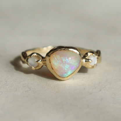 Nerida Ring | Crystal Opal, Diamonds, 14k Gold