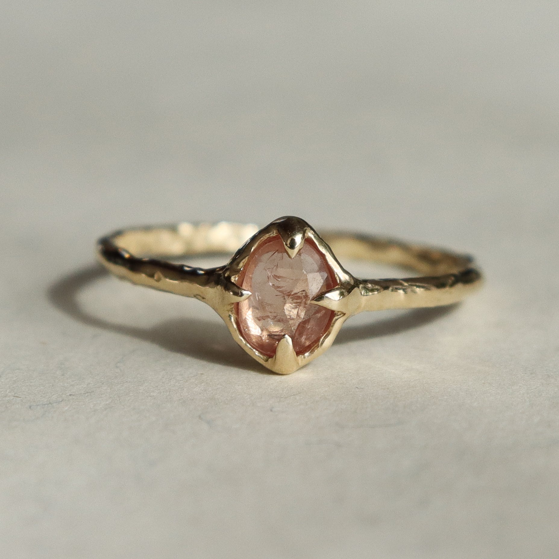 Ellowyn Ring | Rustic Peach Spinel, 14k Gold