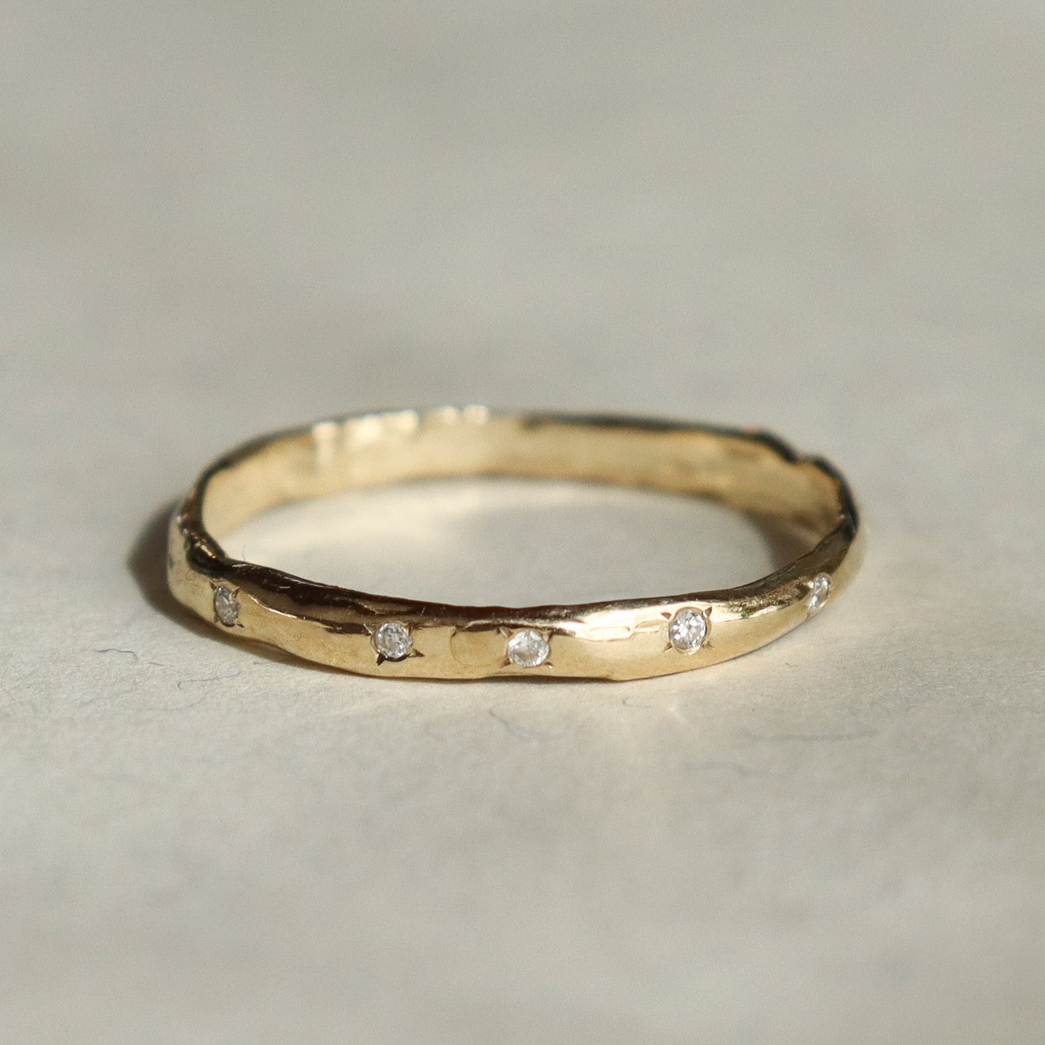 The Isle Band | Diamond Studded, 14k Gold