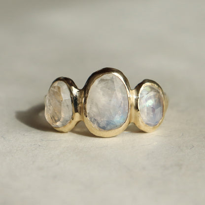 Trio Ring | Moonstone, 14k Gold