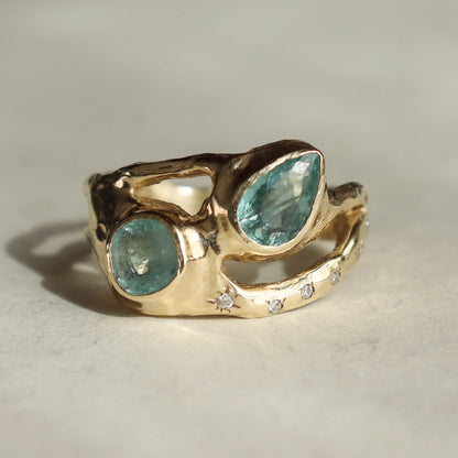 Atlantean Tides | Paraiba Tourmaline, Diamonds, 14k Gold