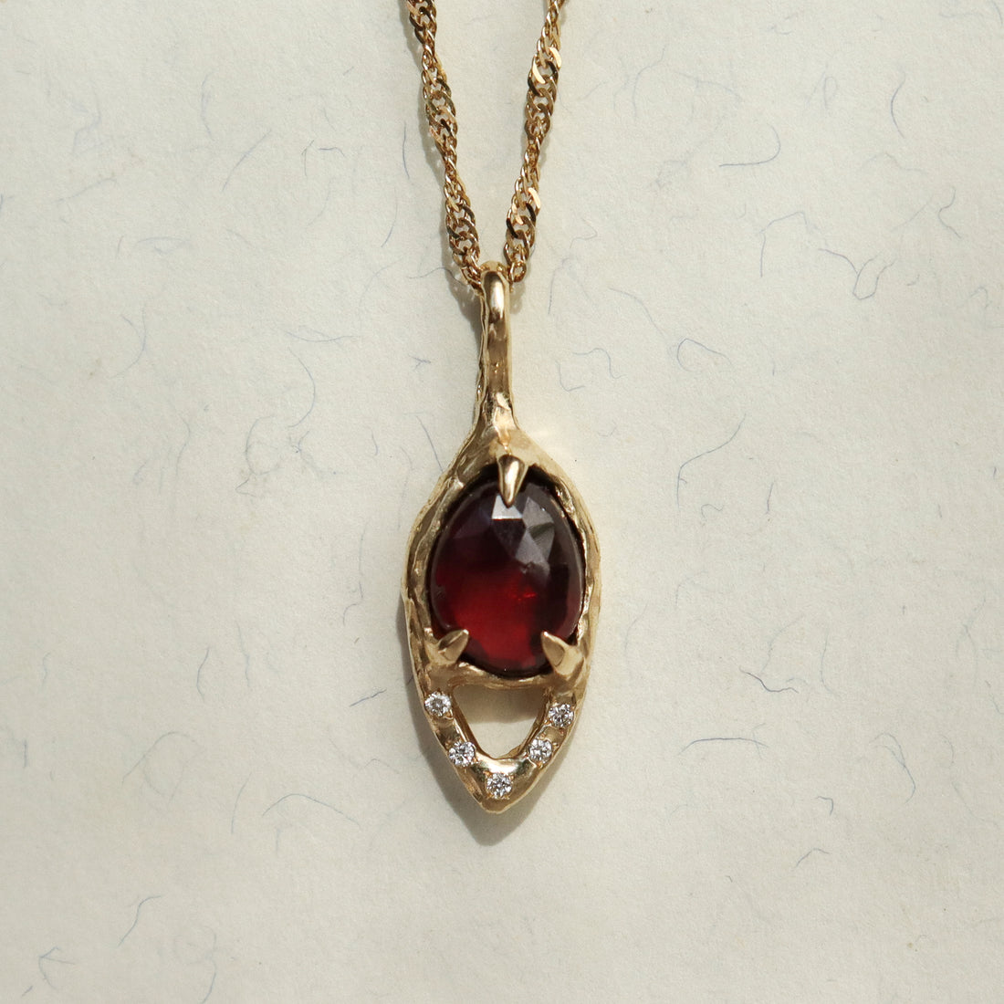 Starlight Pendant | Garnet, Diamonds, 14k Gold