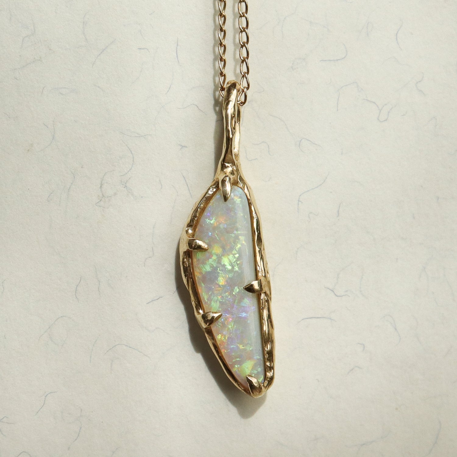 Opal Sliver Pendant | 14k Gold