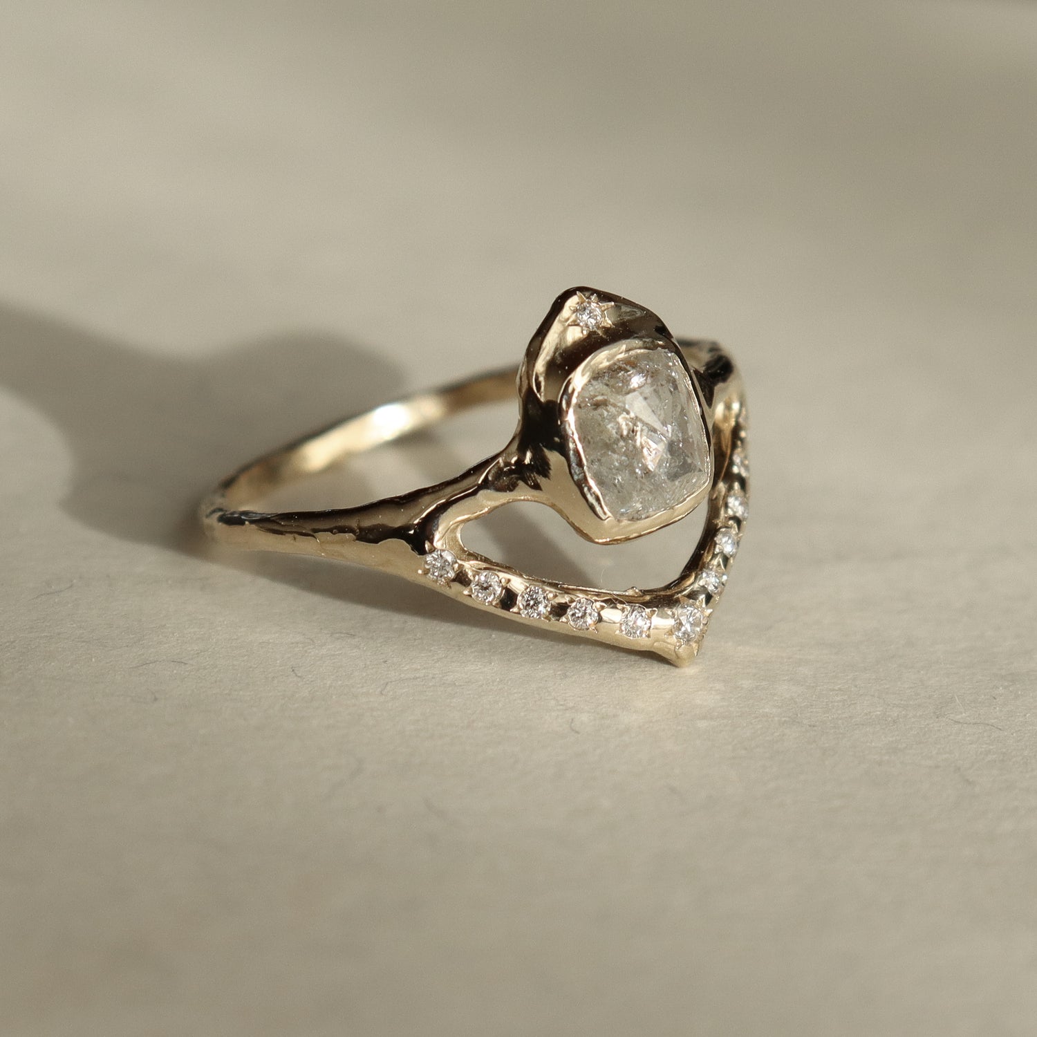 Starfall | Salt and Pepper Diamond, Diamonds, 14k Gold