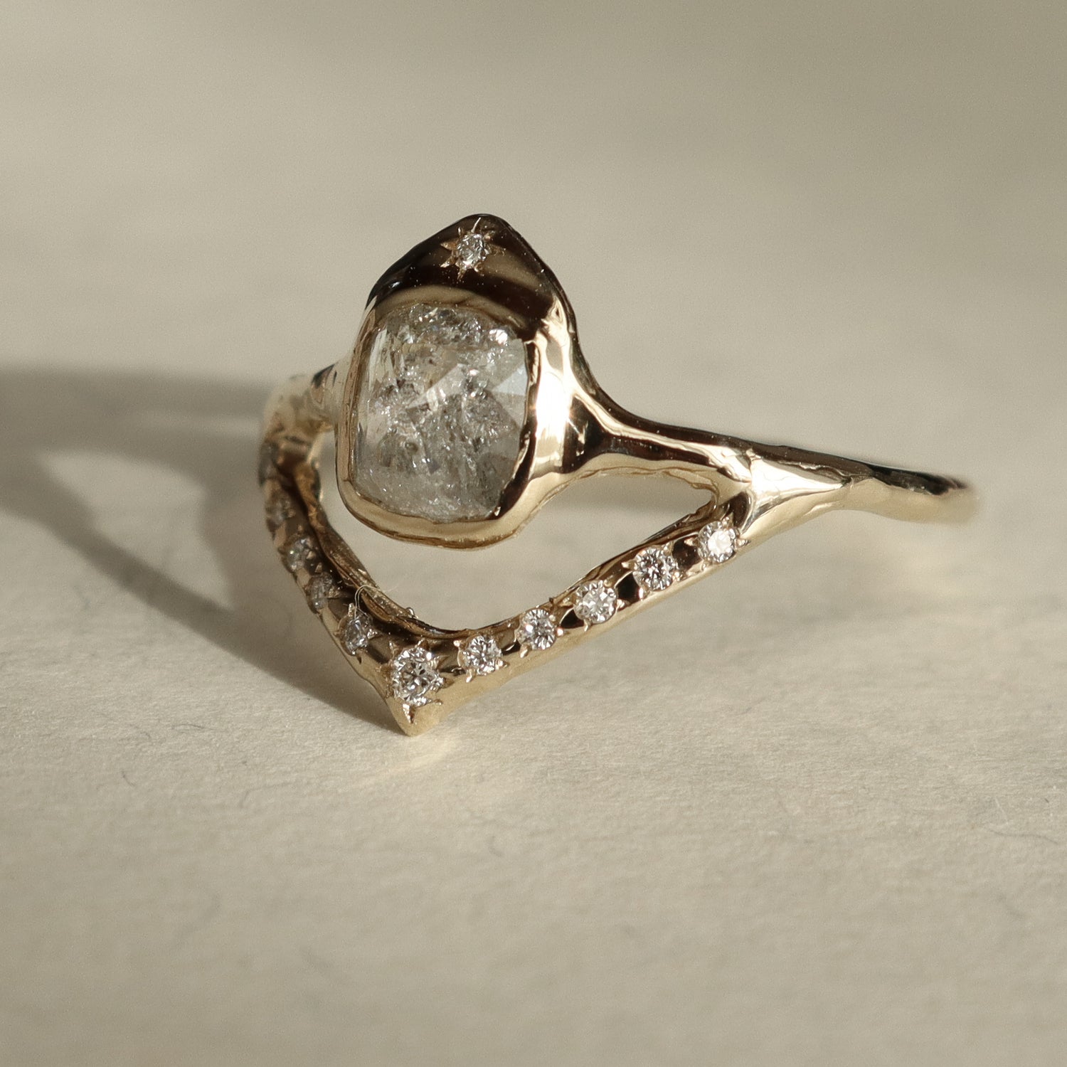 Starfall | Salt and Pepper Diamond, Diamonds, 14k Gold