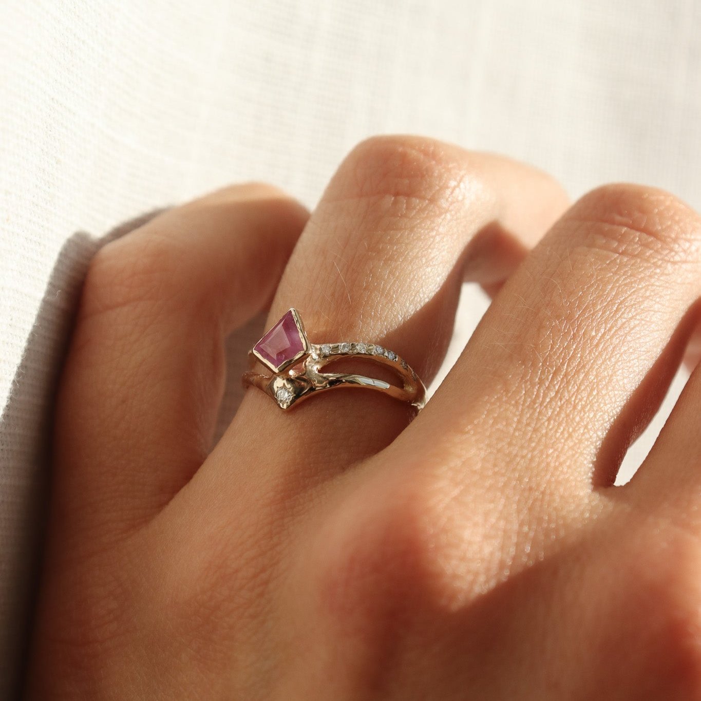 Seraphina | Pink Sapphire, Diamonds, 14k Gold