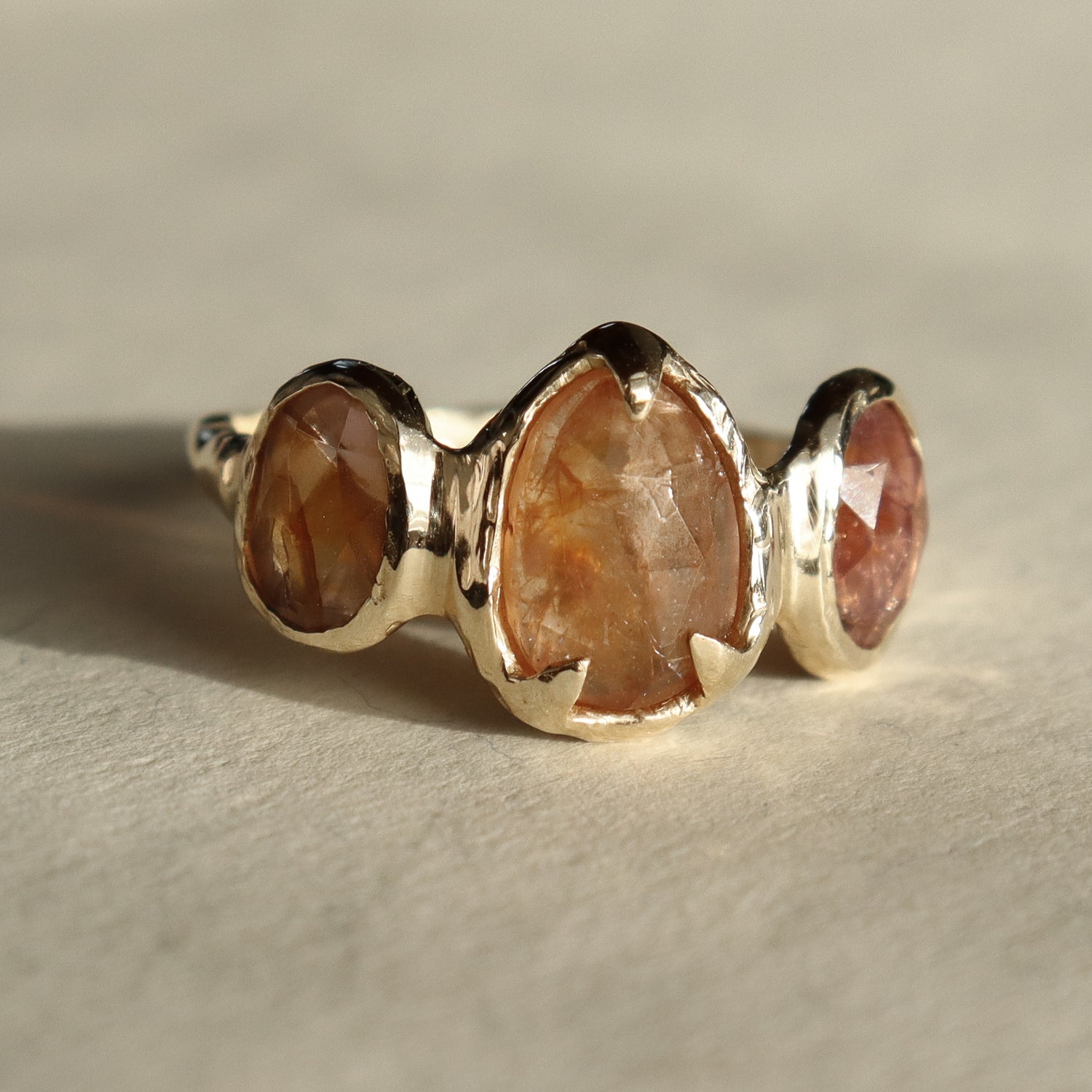 Trio Ring | Rustic Spinels, 14k Gold