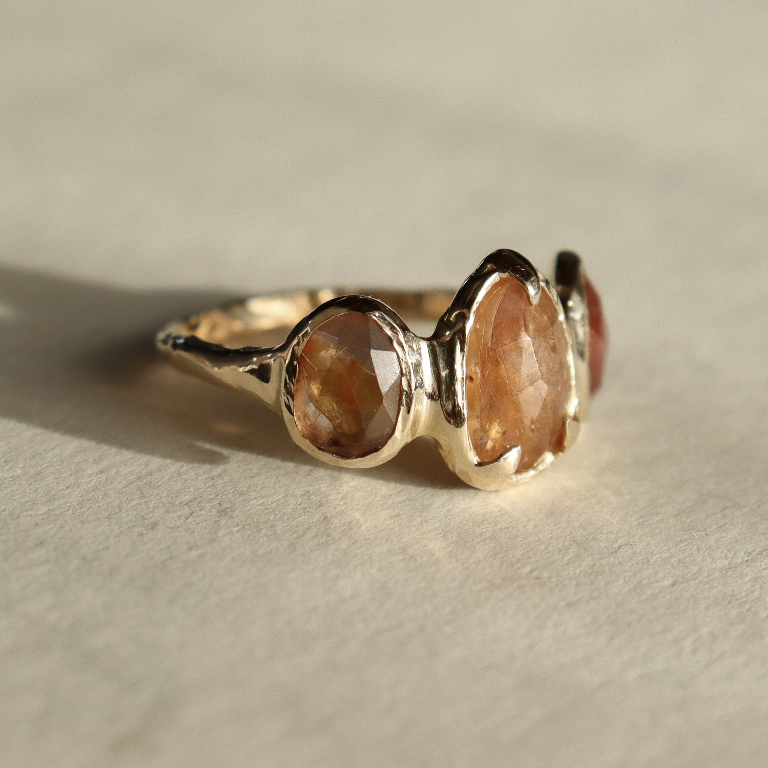 Trio Ring | Rustic Spinels, 14k Gold