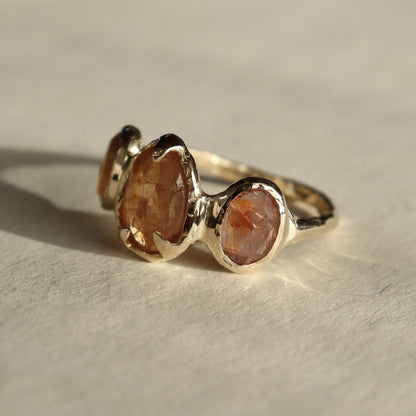 Trio Ring | Rustic Spinels, 14k Gold