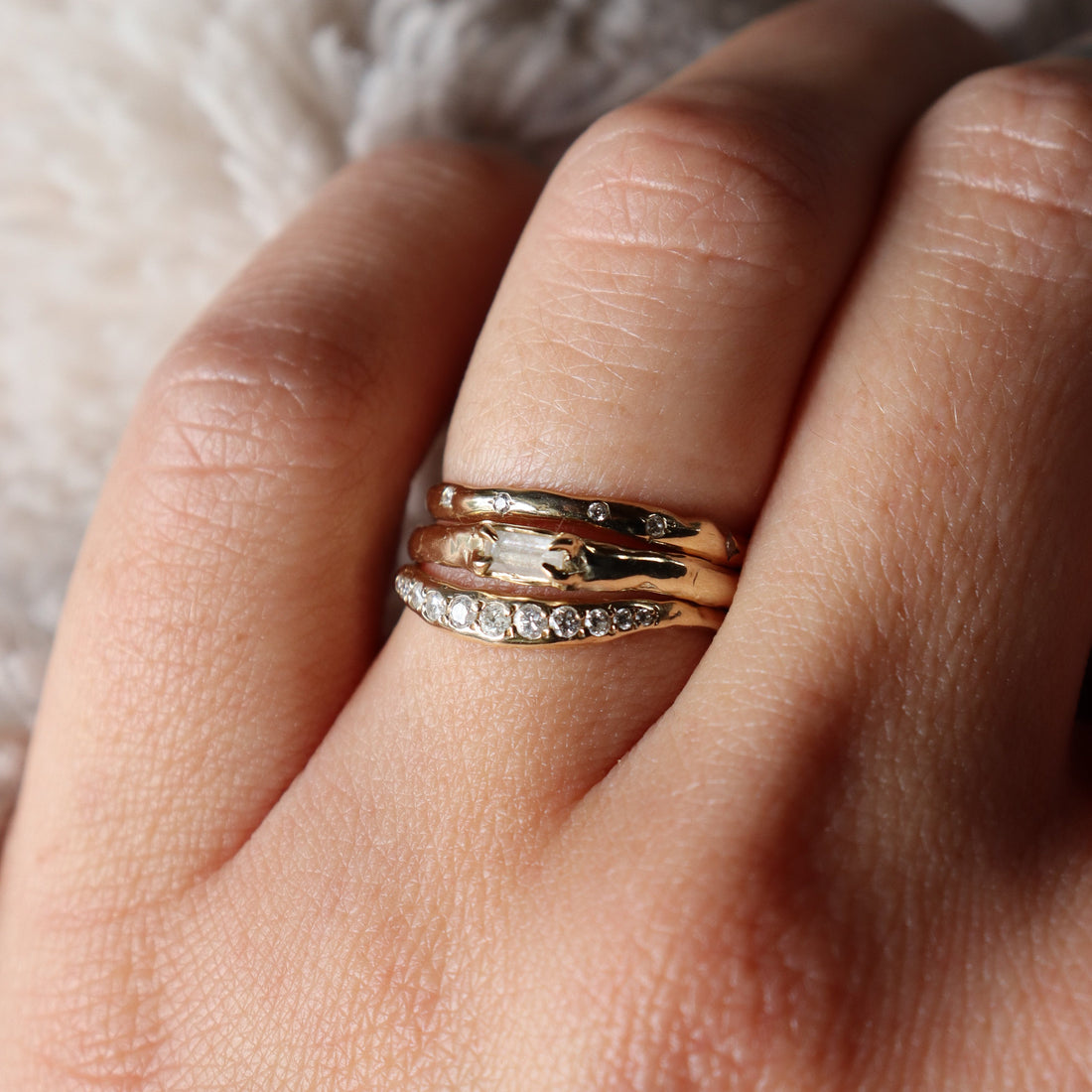 Iris Ring | Icy Baguette Diamond, 14k Gold