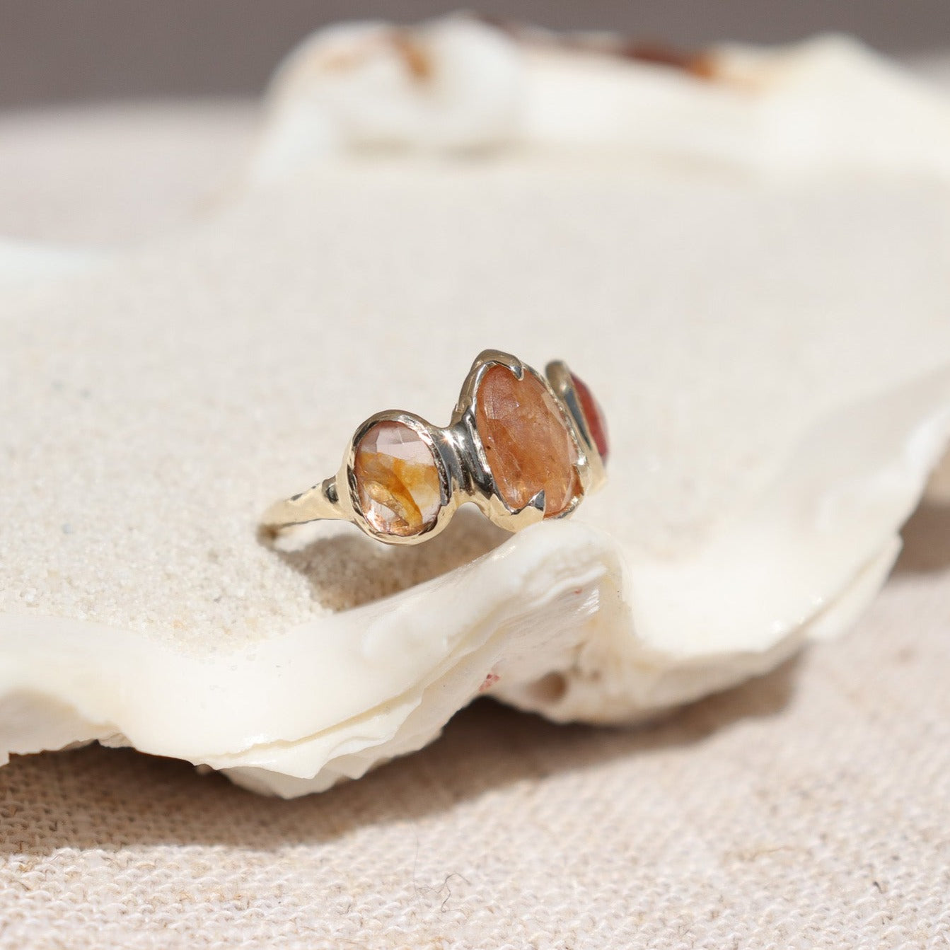 Trio Ring | Rustic Spinels, 14k Gold