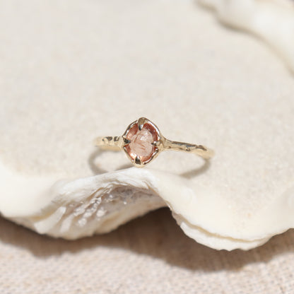 Ellowyn Ring | Rustic Peach Spinel, 14k Gold