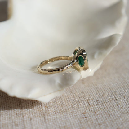 Custom Emerald and Diamond Ring