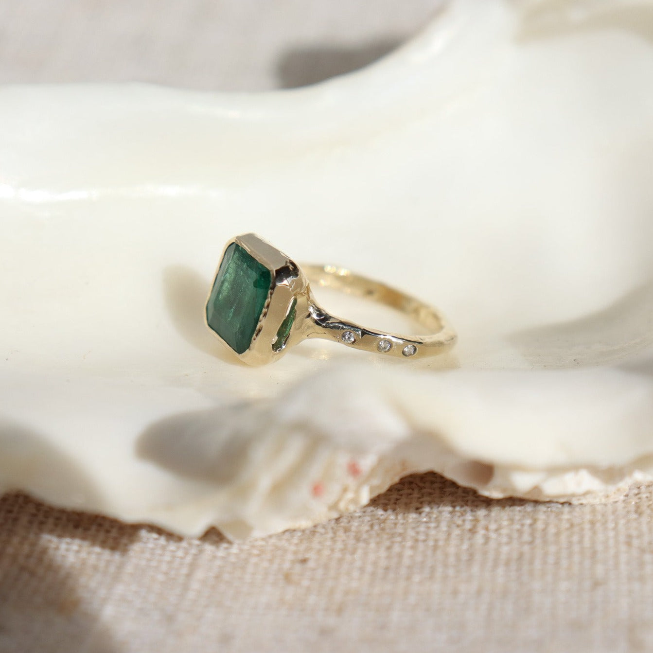 Custom Emerald and Diamond Ring