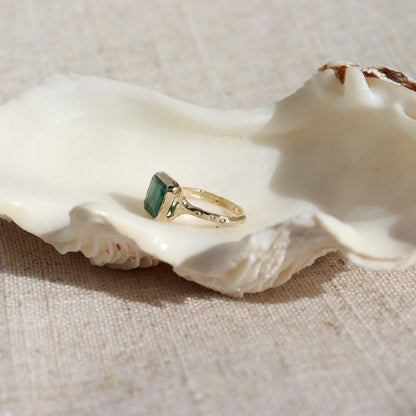 Custom Emerald and Diamond Ring