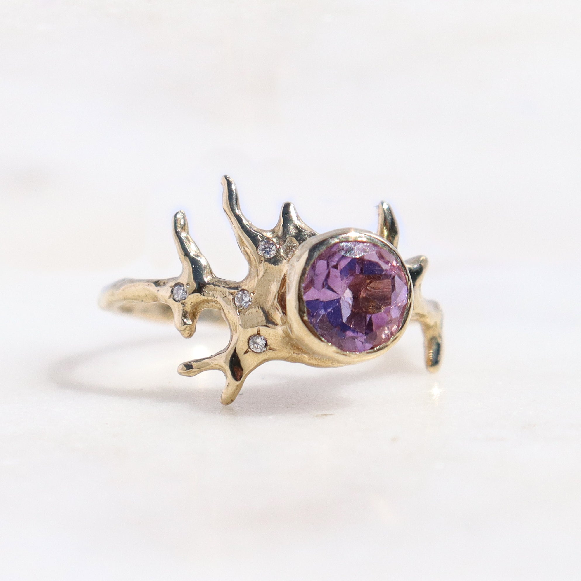 Coral Reef Ring | Amethyst, Diamonds, 14k Gold