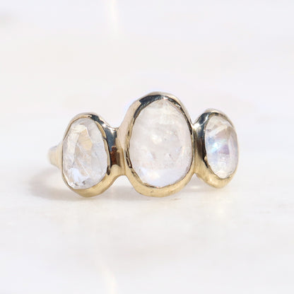 Trio Ring | Moonstone, 14k Gold