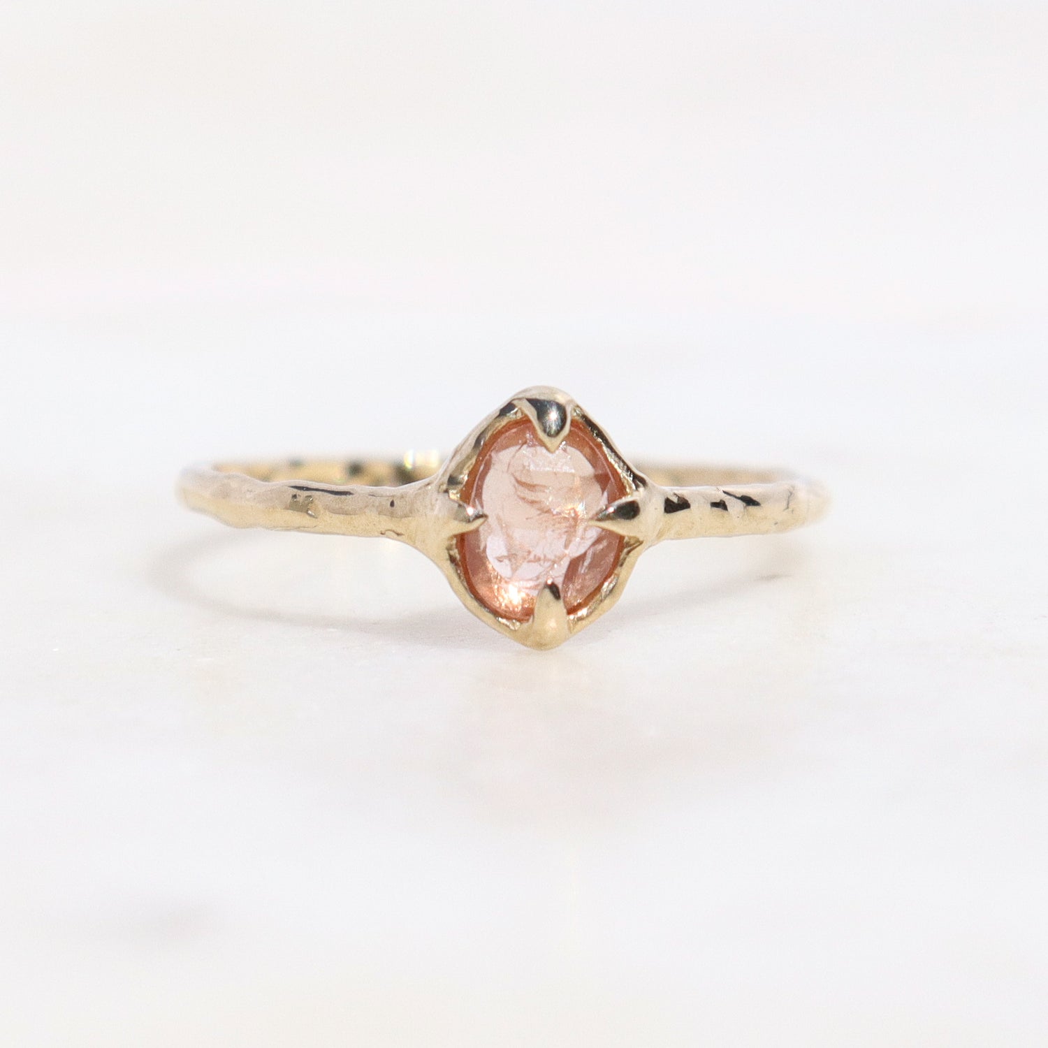 Ellowyn Ring | Rustic Peach Spinel, 14k Gold