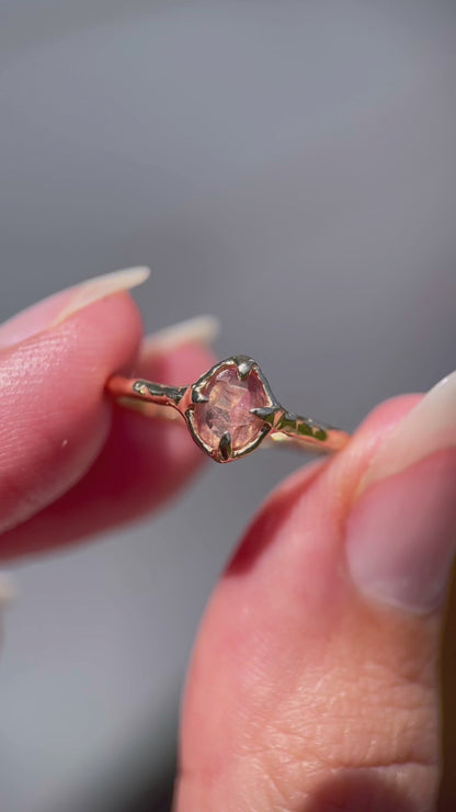 Ellowyn Ring | Rustic Peach Spinel, 14k Gold